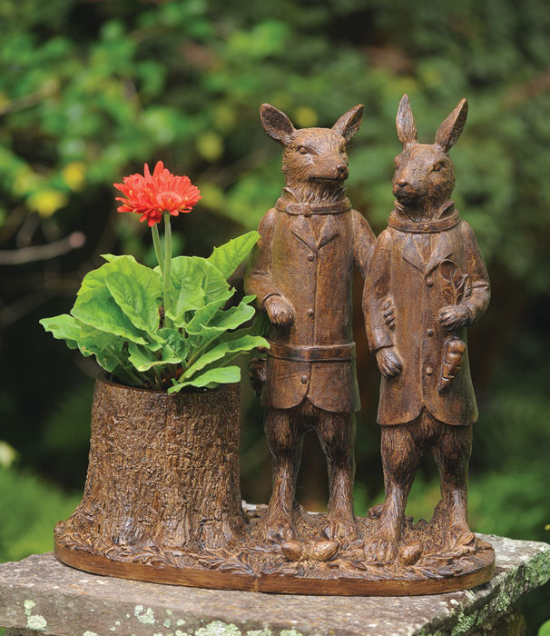 9461: Fox and Rabbit Planter (Product Detail)