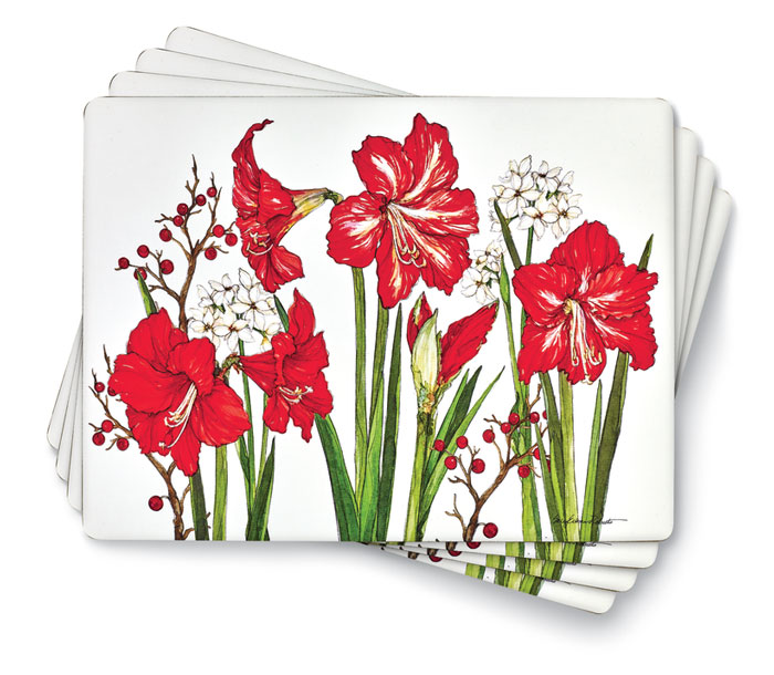 9490: Amaryllis Placemats (Set of Four) (Product Detail)