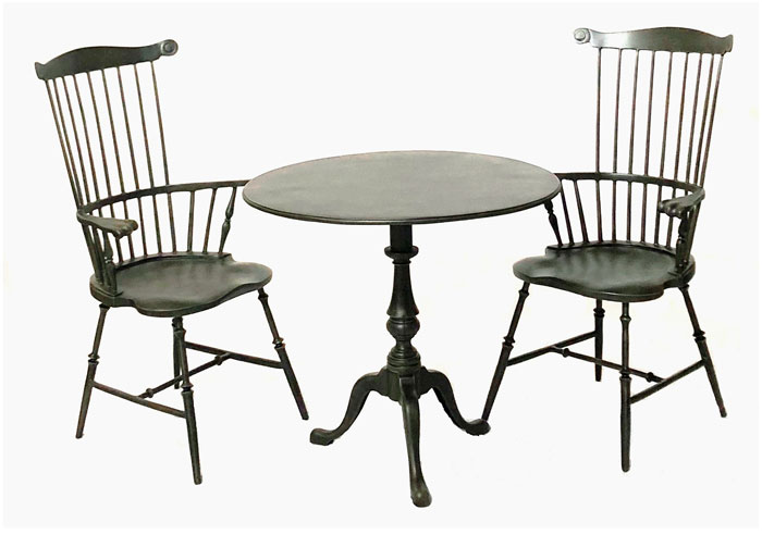 8666: Americana Tea Table with Two Fanback Armchairs (Product Detail)