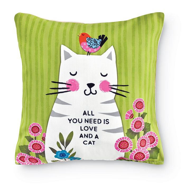 9740: Love and a Cat Pillow (Product Detail)