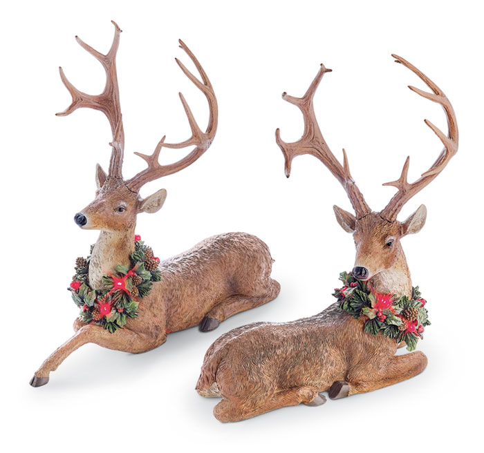 9044: Deer with Lighted Garland (Set of Two) (Product Detail)