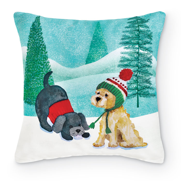 9099: Winter Pups Pillow II (Product Detail)