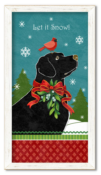 9134: "Let It Snow" Lab with Friend Framed Wall Art (Product Detail)