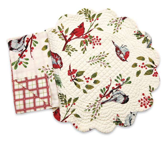 1285: Winter Birds Round Placemats (Set of Four) (Product Detail)