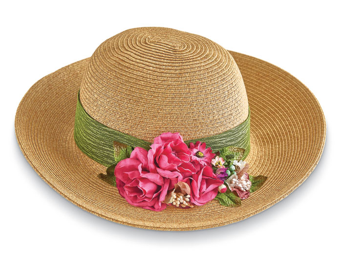 4123: Sun Hat with Roses (Product Detail)