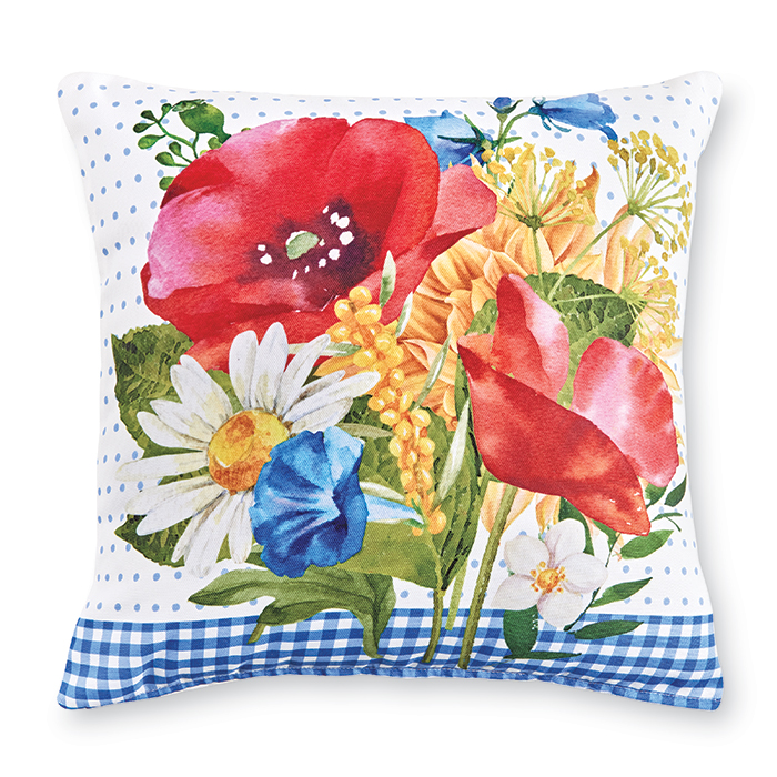 3512: Poppy Bouquet Pillow I (Product Detail)