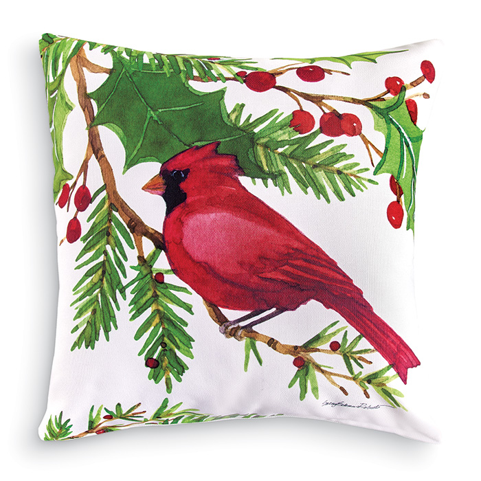 9738: Cardinal Holiday Pillow (Product Detail)