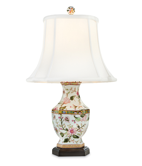 7549: Pink Floral Porcelain Lamp (Product Detail)