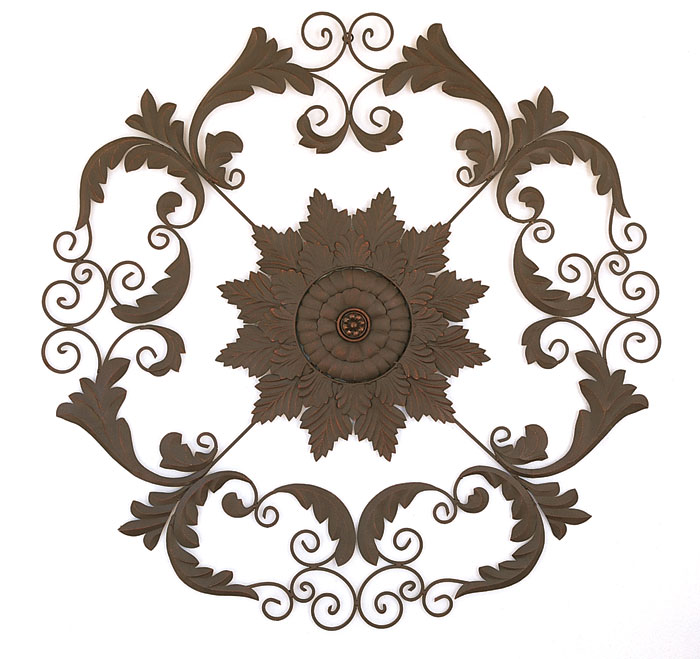 1156: Brown Metal Grille with Floret Center (Product Detail)