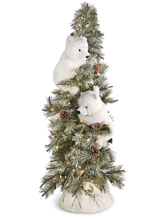 5554: Polar Bear Cubs on Snow-Dusted Tree (Product Detail)