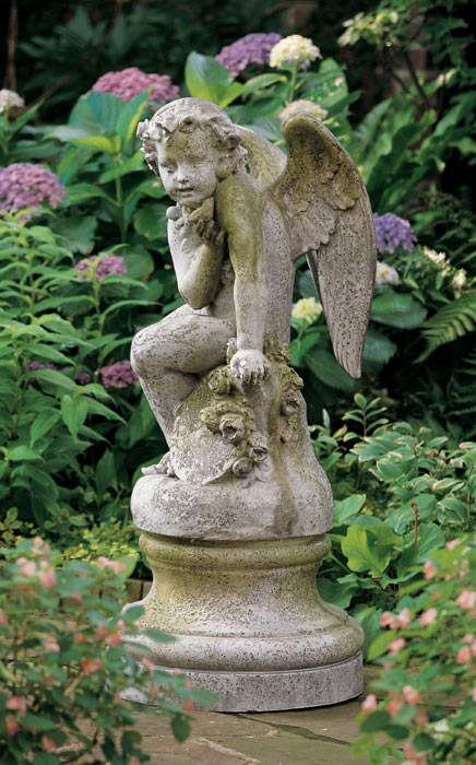 2317: Cherub with Bird Statue (Product Detail)