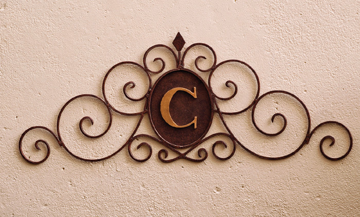 2822: Scrolled Iron Wall Grille with Monogram (Product Detail)