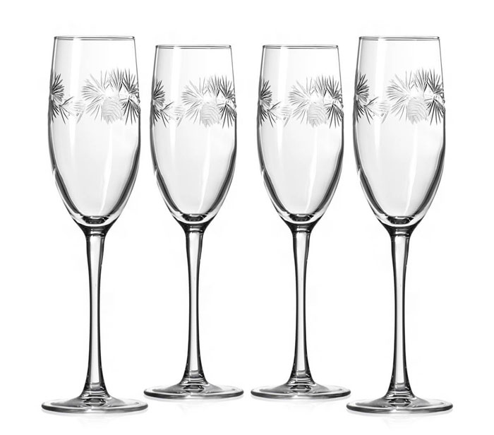 3014: Icy Pine Champagne Flutes (Set of Four) (Product Detail)