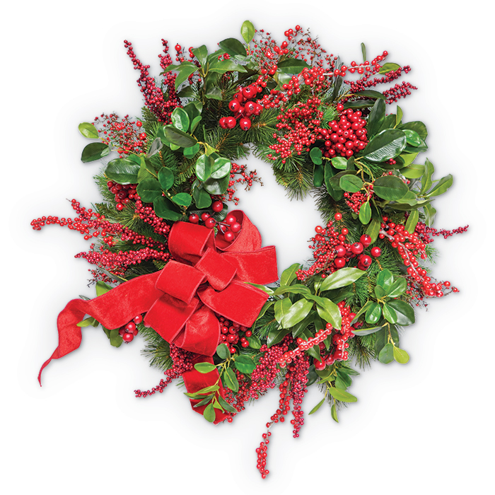 2201: Red Berries and Pine Wreath (Product Detail)