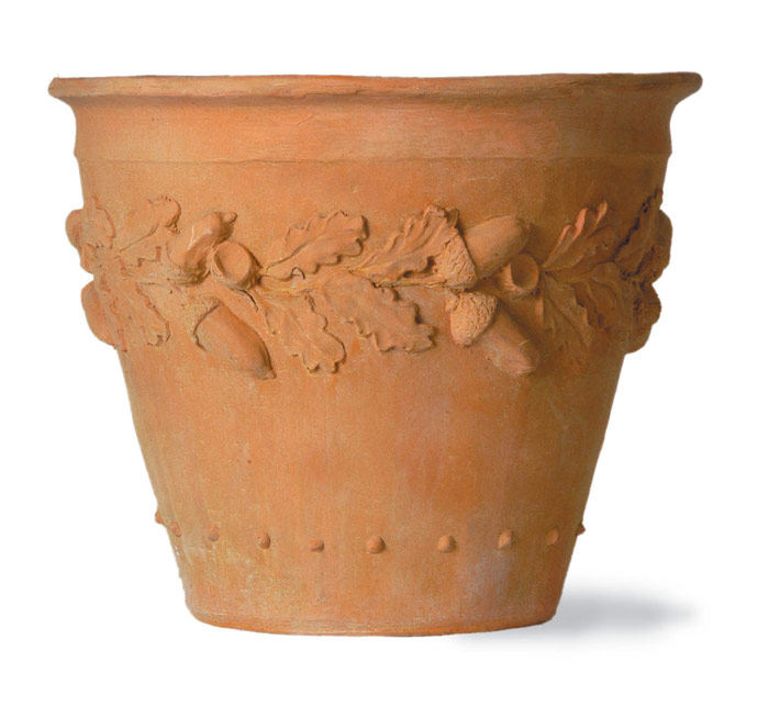 3907: Terra Oak Leaf Pot/Small (Product Detail)