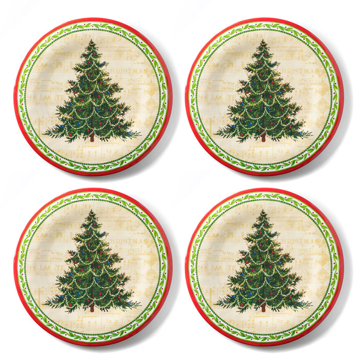 4175: Christmas Tree Bamboo Dinner Plates 10.5" (Set of Four) (Product Detail)