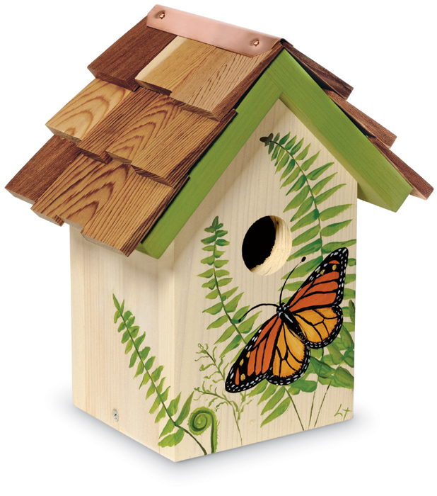 7011: Hand-Painted Monarch Birdhouse (Product Detail)