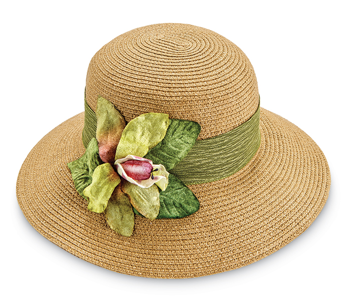 5008: Sun Hat with Orchid and Green Band (Product Detail)