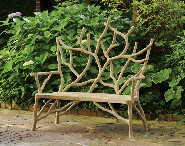 1456: Faux Bois Grand Branch Bench (Product Detail)