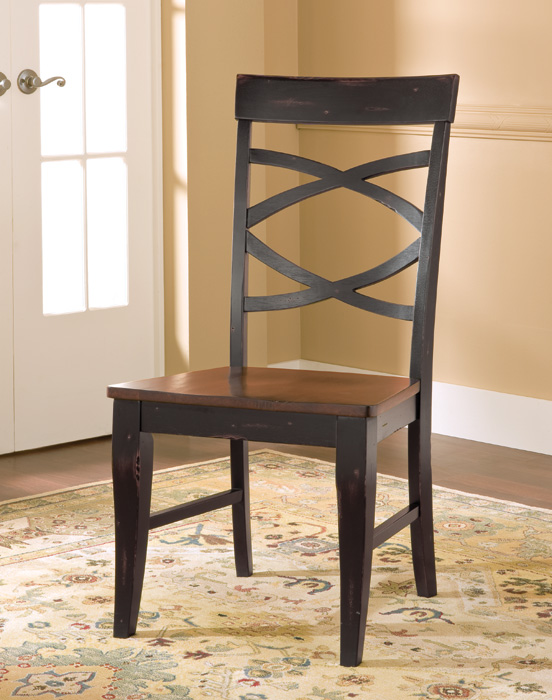 5218: Cross Side Chair/Black  (Set of Two) (Product Detail)