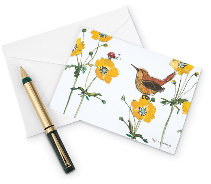 5246: Wren and Flowers Boxed Cards (Set of 15) (Product Detail)