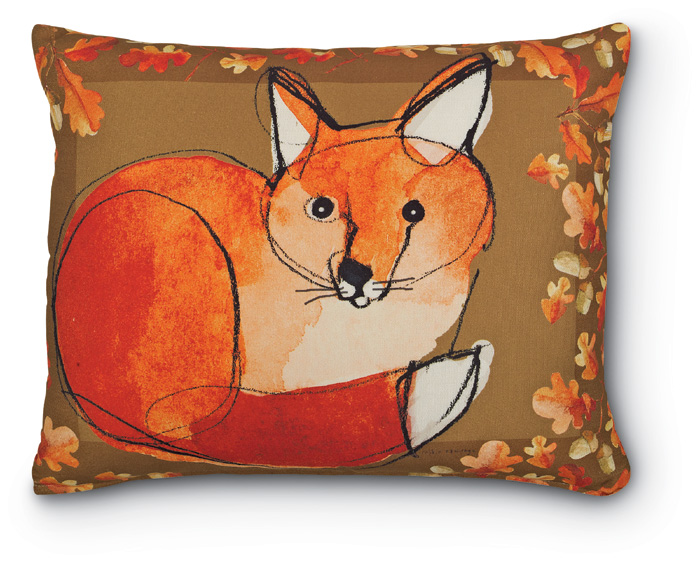 5135: Fox and Autumn Leaves Pillow  (Product Detail)