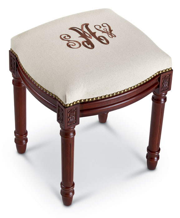 5899: Linen Stool / Monogrammed (Product Detail)