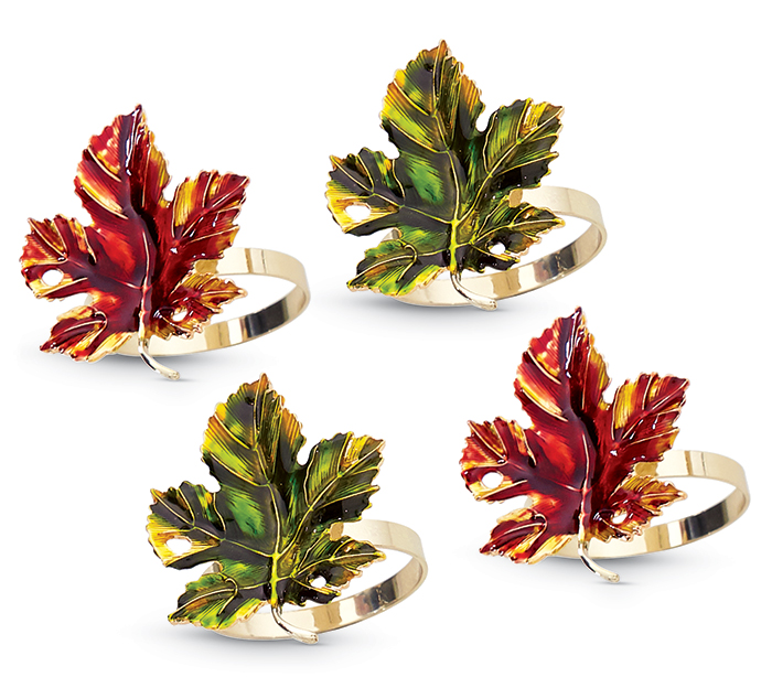 5701: Maple Leaves Napkin Rings (Set of Four) (Product Detail)