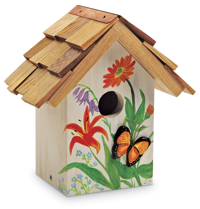 6046: Hand-Painted Butterfly Cutout Birdhouse (Product Detail)