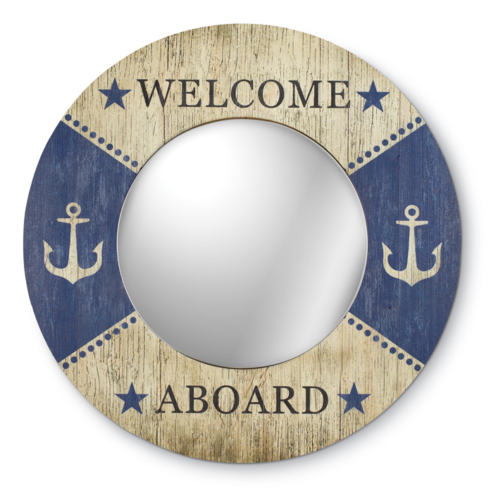 6399: Nautical Mirror - Welcome Abroad (Product Detail)