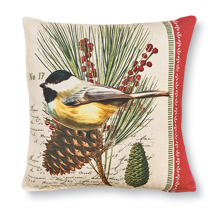 6497: Winter Bird Pillow - Chickadee (Product Detail)