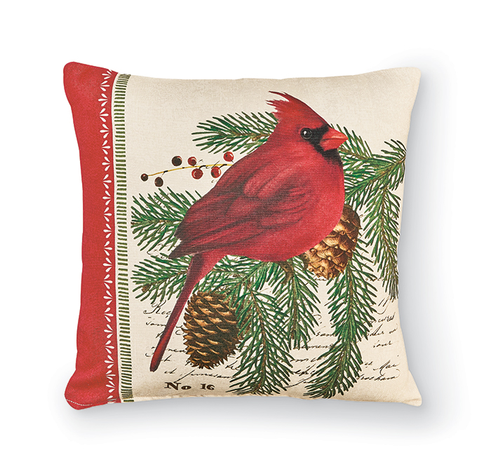 6496: Winter Bird Pillow - Cardinal (Product Detail)