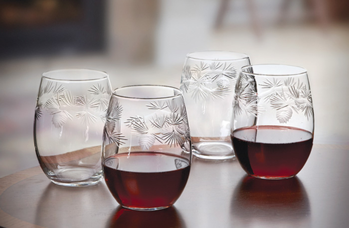 6777: Icy Pine Stemless Wine Glasses (Set of Four) (Product Detail)