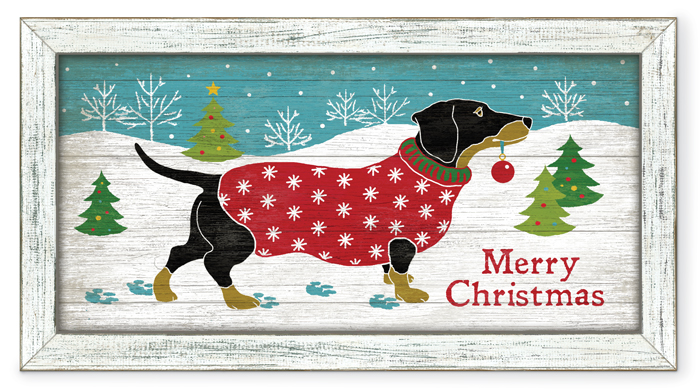 6779: "Merry Christmas"  Dachshund Wall Art (Product Detail)