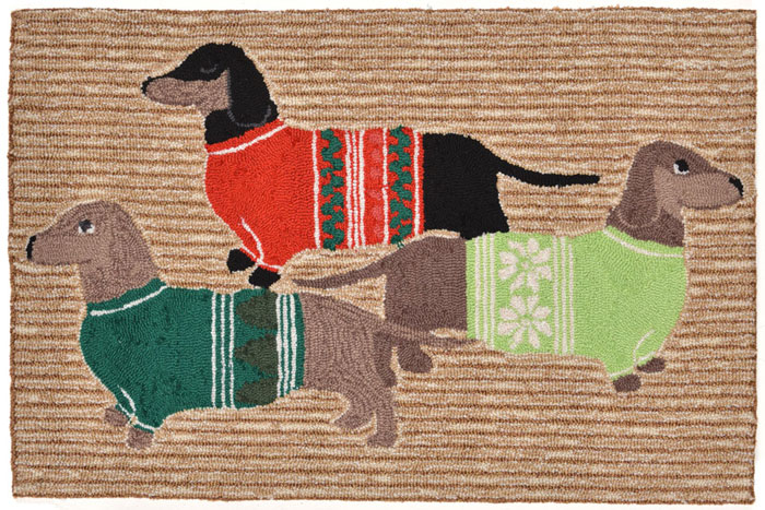 6845: Festive Hounds Rug  20" x 30" (Product Detail)