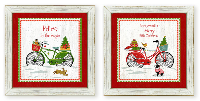 7417: Holiday Bikes Wall Art (Set of Two) (Product Detail)