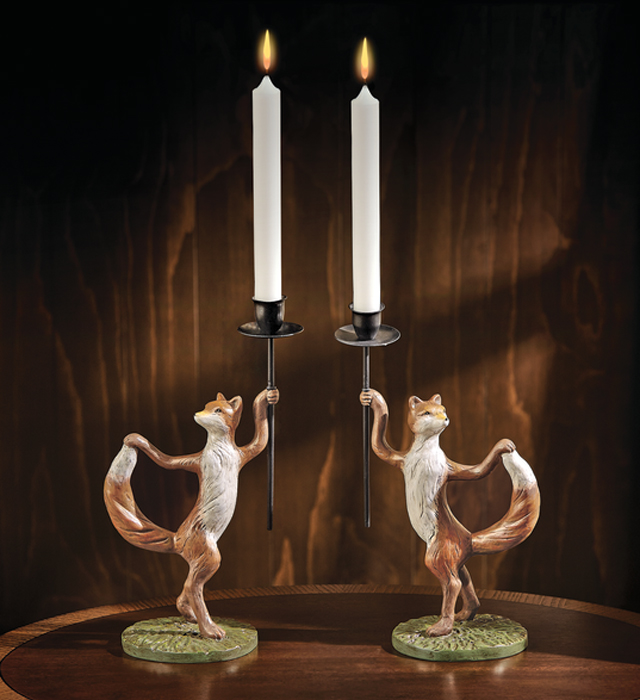 7339: Fox Candleholders (Set of Two) (Product Detail)