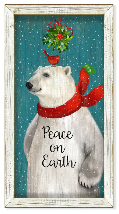 7439: "Peace on Earth" Polar Bear Wall Art (Product Detail)