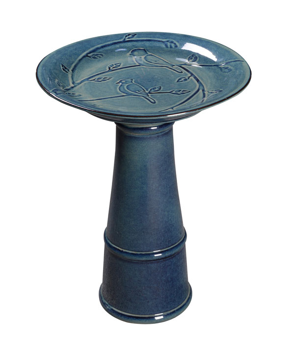 7475: Blue Songbird Birdbath (Product Detail)