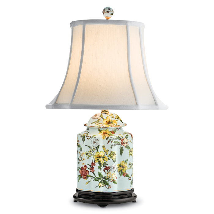 7546: Yellow Floral Scalloped Lamp (Product Detail)