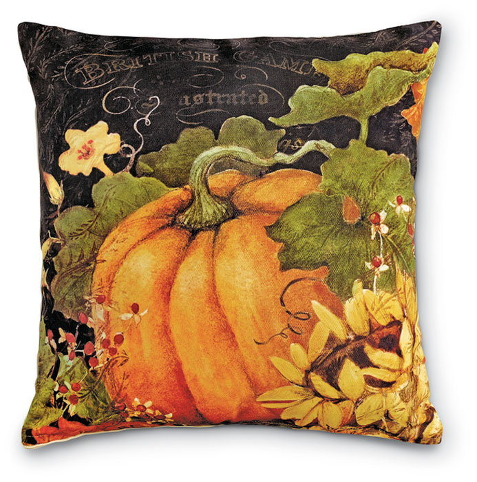 7638: Pumpkins and Sunflowers II Pillow (Product Detail)