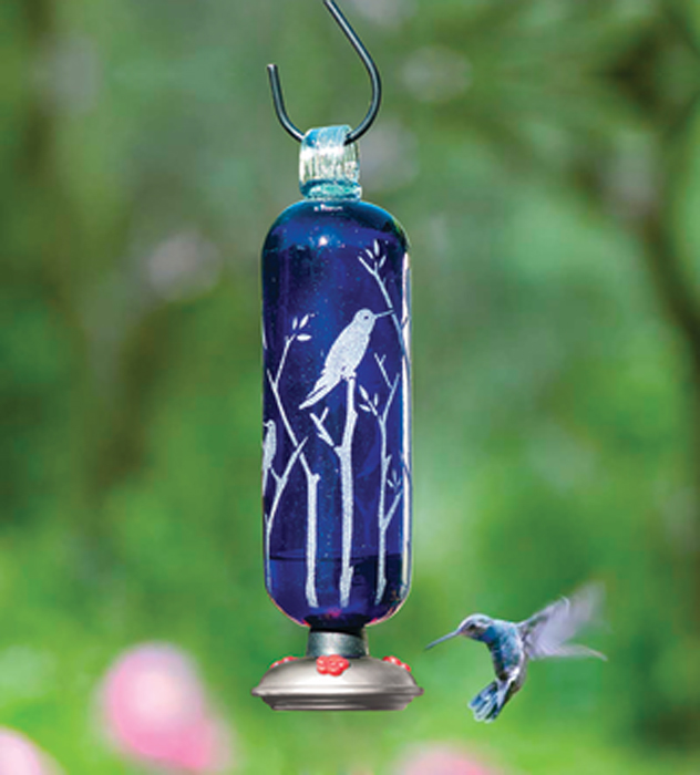 7829: Etched Glass Hummingbird Feeder (Product Detail)