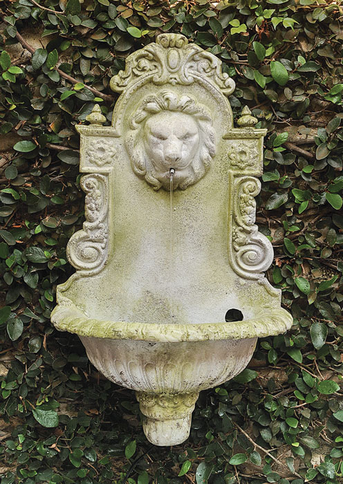 7759: Lion Wall Fountain/Moss (Product Detail)