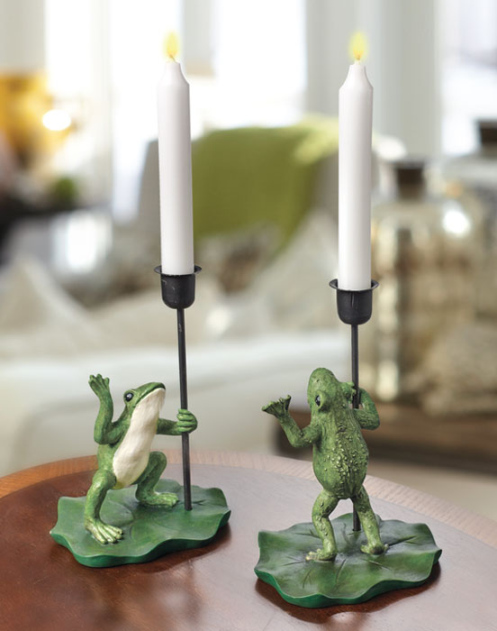 8516: Frog Candleholders (Set of Two) (Product Detail)